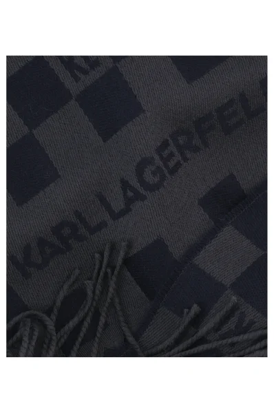 Wełniany szal Karl Lagerfeld granatowy