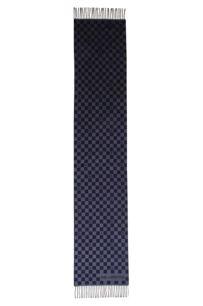 Wool scarf Karl Lagerfeld navy blue