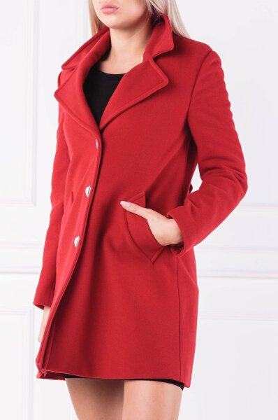 Wool Coat Love Moschino Red Gomez Pl En, Love Moschino Red Shirt Hem Trench Coat
