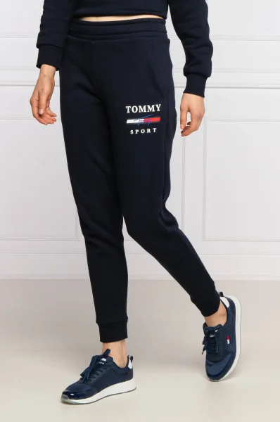 Spodnie dresowe GRAPHIC | Slim Fit Tommy Sport granatowy