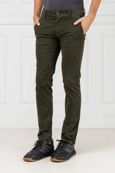 Spodnie chino Schino | Slim Fit BOSS ORANGE zielony