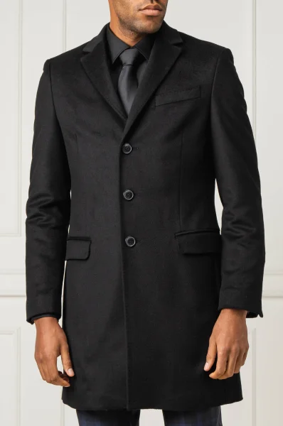 Wełniany płaszcz CHESTFIELD Tommy Tailored czarny