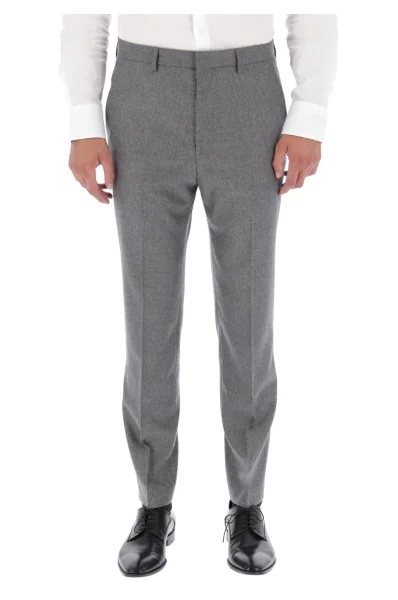 Wool trousers Pirko | Slim Fit | with addition of cashmere BOSS BLACK gray
