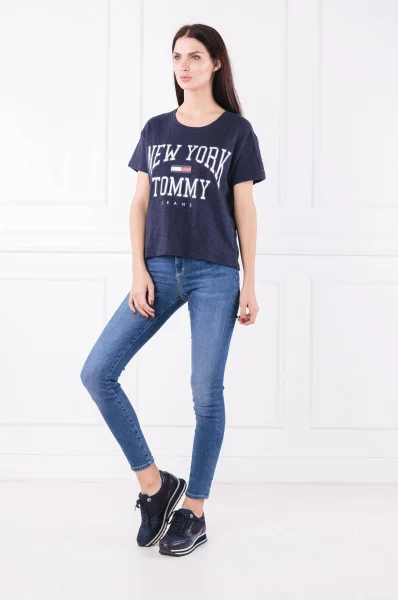 T-shirt TJW BOXY NEW YORK TE | Relaxed fit Tommy Jeans granatowy