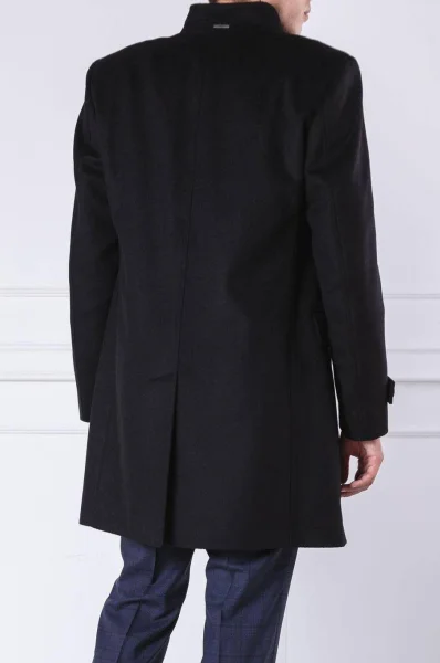 Wełniany płaszcz Sintrax3 | z dodatkiem kaszmiru BOSS BLACK czarny