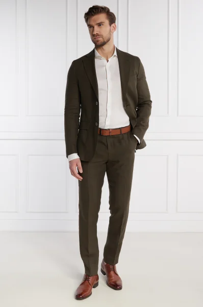 Lniane spodnie Denz | Regular Fit Oscar Jacobson khaki
