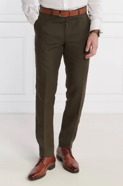 Lniane spodnie Denz | Regular Fit Oscar Jacobson khaki