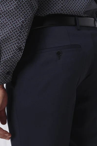 Wełniane spodnie Gibson | Slim Fit BOSS BLACK granatowy