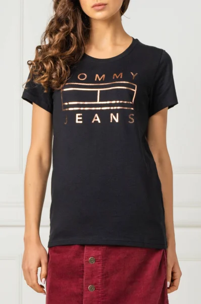 T-shirt METALLIC LOGO | Regular Fit Tommy Jeans czarny