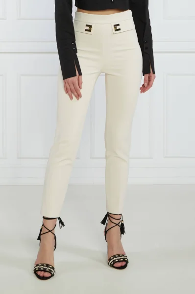 Trousers | Tapered fit Elisabetta Franchi beige