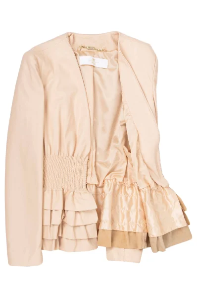 Leather Jacket Elisabetta Franchi beige