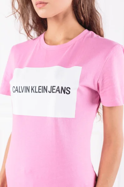 T-shirt box logo | Regular Fit CALVIN KLEIN JEANS różowy