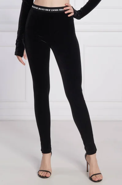 Versace Jeans Couture Black Velvet Crop Tank Top