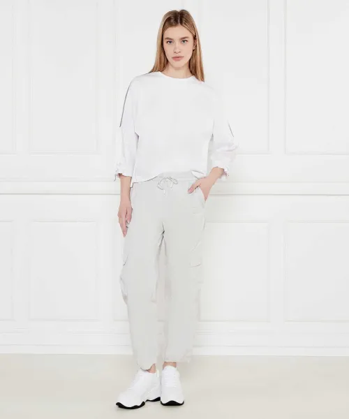 Spodnie cargo REWARI | Relaxed fit Marc Cain popielaty