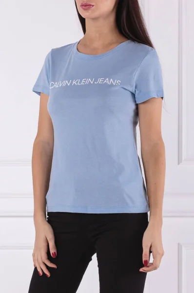 T-shirt INSTITUTIONAL LOGO | Regular Fit CALVIN KLEIN JEANS błękitny