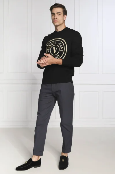 Wełniany sweter | Slim Fit Versace Jeans Couture czarny