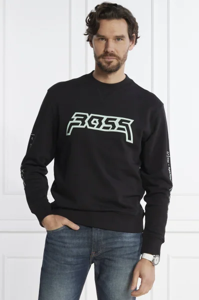 Sweatshirt WeGrafix | Regular Fit ORANGE Black BOSS 