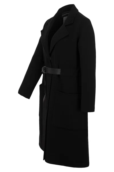 Kaszmirowy płaszcz Emporio Armani czarny