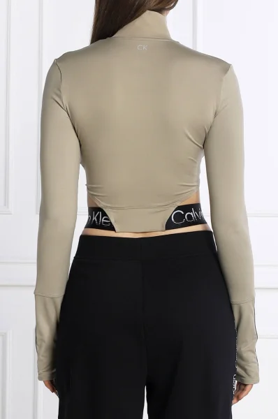 Top WO - 1/4 ZIP | Cropped Fit Calvin Klein Performance piaskowy