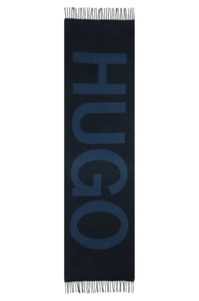 woolen scarf unisex z-471 HUGO navy blue