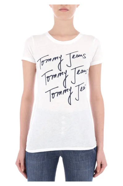 T-shirt Clean | Slim Fit Tommy Jeans biały