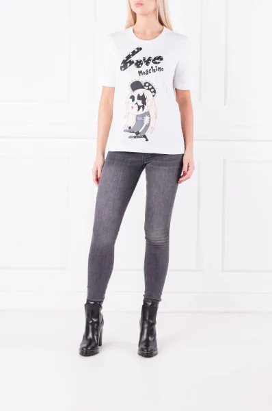 T-shirt | Regular Fit Love Moschino biały