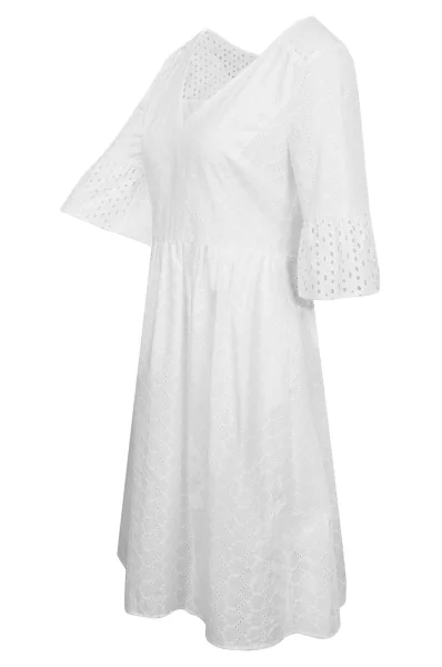 Sukienka Abroidita BOSS ORANGE biały