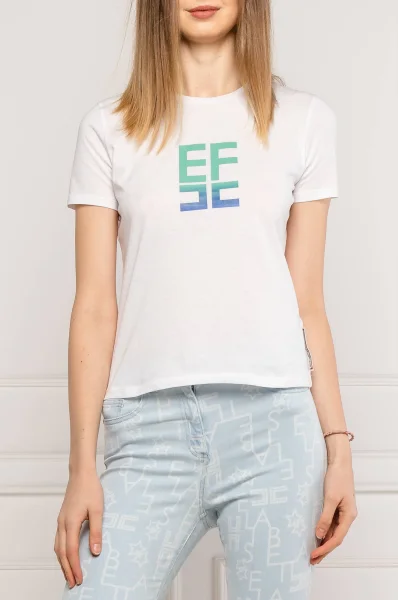 T-shirt | Slim Fit Elisabetta Franchi biały