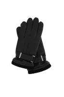 Skórzane rękawiczki Calvin Klein czarny