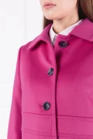 Wełniany płaszcz OHJULES BOSS ORANGE różowy