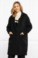 Wełniany płaszcz TWINSET czarny