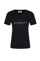 T-shirt SATIN MONOGRAM RELAX | Regular Fit CALVIN KLEIN JEANS czarny