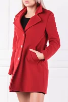 Wełniany płaszcz Love Moschino czerwony