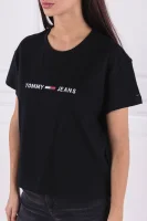 T-shirt Boxy clean logo | Regular Fit Tommy Jeans czarny