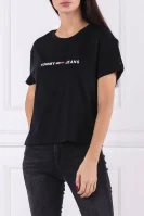 T-shirt Boxy clean logo | Regular Fit Tommy Jeans czarny