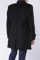 Wełniany płaszcz Sintrax3 | z dodatkiem kaszmiru BOSS BLACK czarny