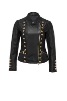Numbers Leather Jacket Pinko black