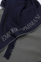 Wełniany szal Emporio Armani granatowy