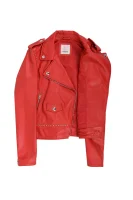Impavido Leather Jacket Pinko red