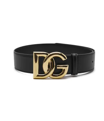 Skórzany pasek Dolce & Gabbana | Czarny BE1446 AW576