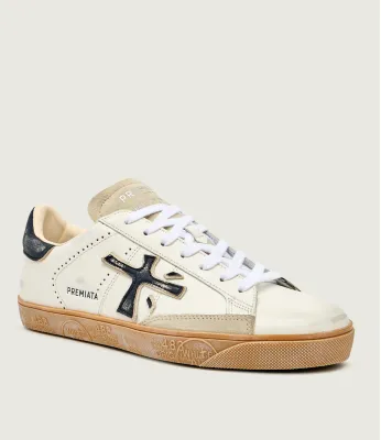 Skórzane sneakersy STEVEN Premiata | Ecru STEVEN