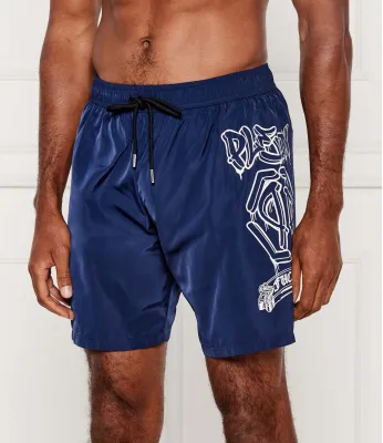 Szorty kąpielowe Graffiti Philipp Plein | Granatowy Regular Fit PB25MBL01