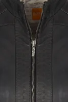 Leather jacket Janabelle 3 BOSS ORANGE black
