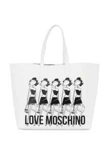 Dwustronna Shopperka Item Love Moschino biały