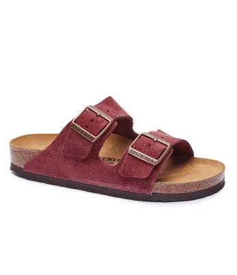 Skórzane klapki Arizona BS Birkenstock | Bordowy narrow fit 1028331