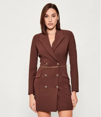 Sukienka Elisabetta Franchi | Brązowy AB89657E2