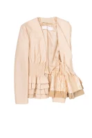 Leather Jacket Elisabetta Franchi beige