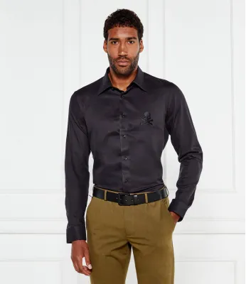 Shirt Herringbone Philipp Plein | Black Regular Fit MRP2497 PTE003N