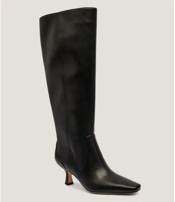Leather high heel boots SCULPT Coach | Black CBP30