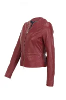 Gretel Peplum Leather Jacket Tommy Hilfiger red